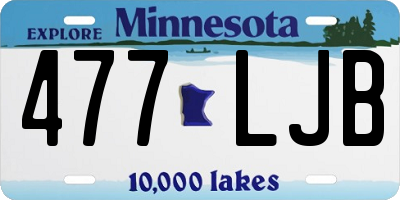 MN license plate 477LJB