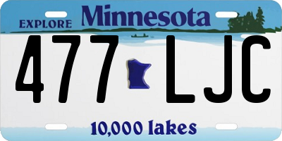MN license plate 477LJC