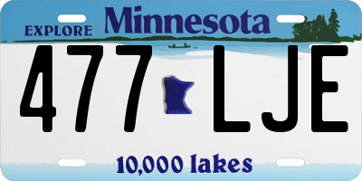 MN license plate 477LJE