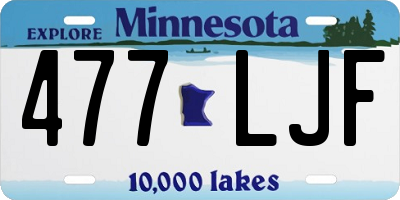 MN license plate 477LJF