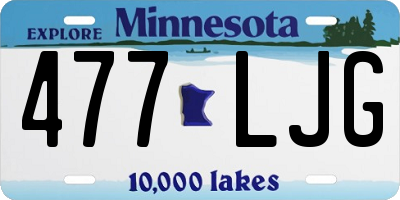MN license plate 477LJG