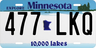 MN license plate 477LKQ