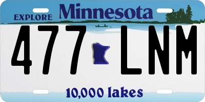 MN license plate 477LNM