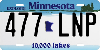MN license plate 477LNP