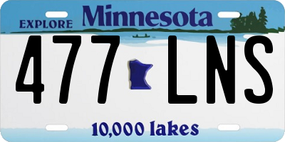 MN license plate 477LNS