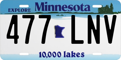 MN license plate 477LNV