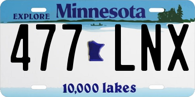 MN license plate 477LNX