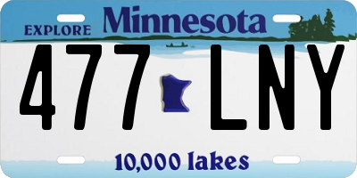 MN license plate 477LNY