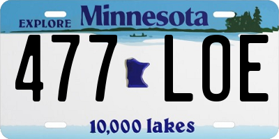 MN license plate 477LOE