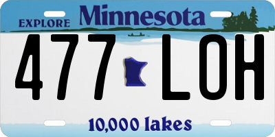 MN license plate 477LOH