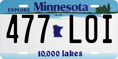 MN license plate 477LOI