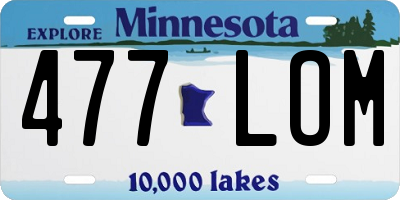 MN license plate 477LOM