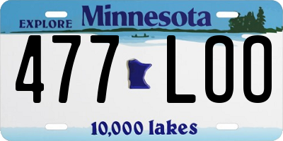 MN license plate 477LOO