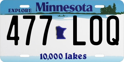 MN license plate 477LOQ