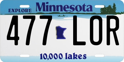 MN license plate 477LOR
