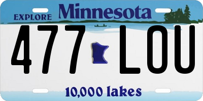 MN license plate 477LOU