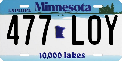 MN license plate 477LOY