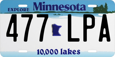 MN license plate 477LPA