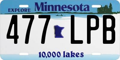 MN license plate 477LPB