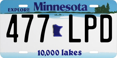 MN license plate 477LPD