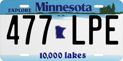 MN license plate 477LPE