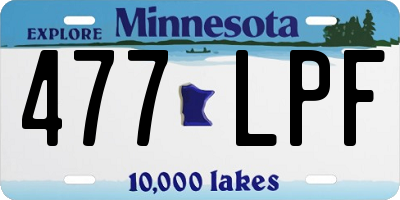 MN license plate 477LPF