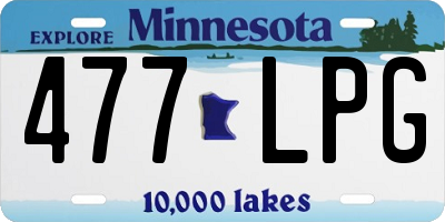 MN license plate 477LPG
