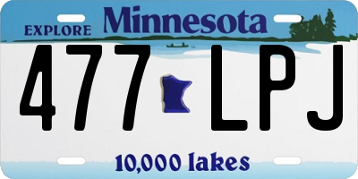 MN license plate 477LPJ