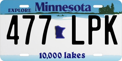MN license plate 477LPK
