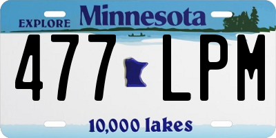 MN license plate 477LPM