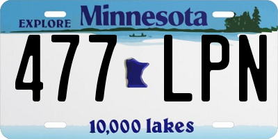 MN license plate 477LPN