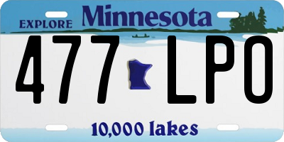 MN license plate 477LPO