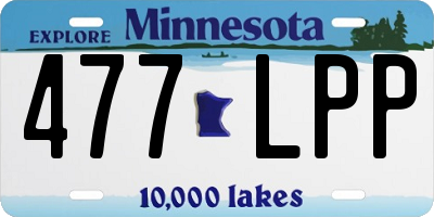 MN license plate 477LPP