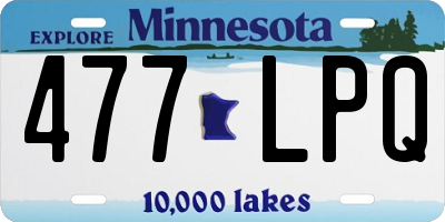 MN license plate 477LPQ
