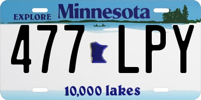 MN license plate 477LPY