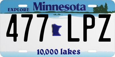MN license plate 477LPZ