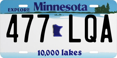 MN license plate 477LQA