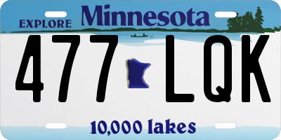 MN license plate 477LQK