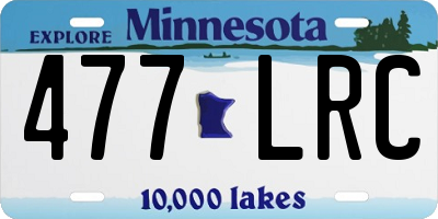 MN license plate 477LRC