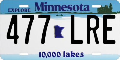MN license plate 477LRE