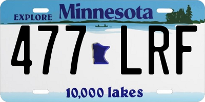 MN license plate 477LRF
