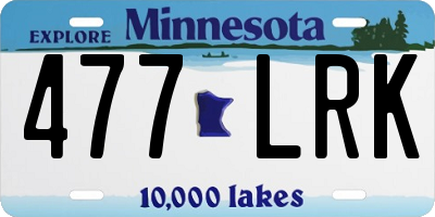 MN license plate 477LRK