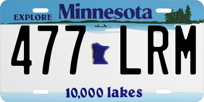 MN license plate 477LRM