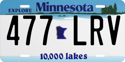 MN license plate 477LRV