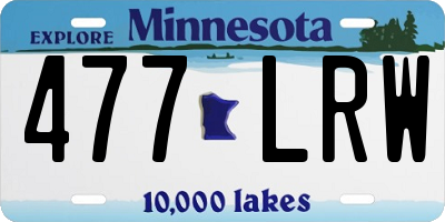 MN license plate 477LRW