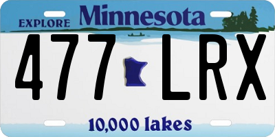 MN license plate 477LRX