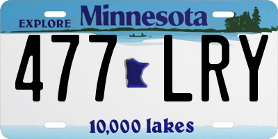 MN license plate 477LRY