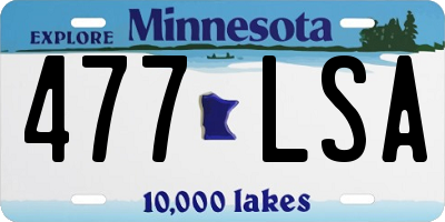 MN license plate 477LSA