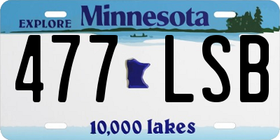 MN license plate 477LSB