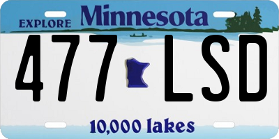 MN license plate 477LSD